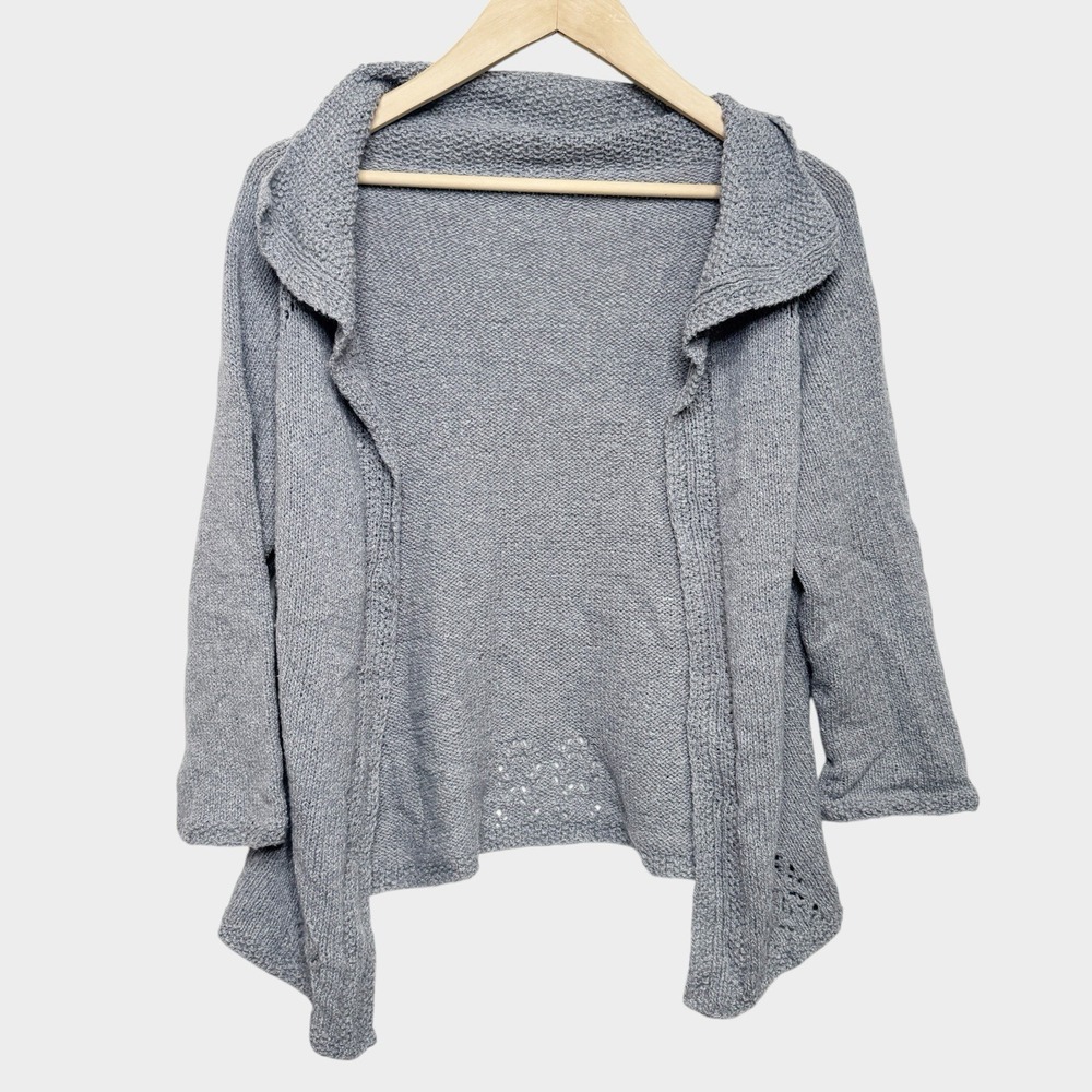 Handmade Women Gray Knit Handmade Cardigan Grandma Cozy Soft Girl